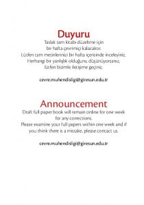 Duyuru Announcement