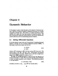 Dynamic Behavior - Control and Dynamical Systems