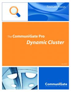 Dynamic Cluster - CommuniGate Systems