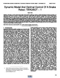 Dynamic Model And Optimal Control Of A Snake Robot - International ...