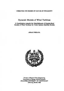 Dynamic Models of Wind Turbines