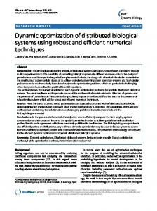 Dynamic optimization of distributed biological systems using robust