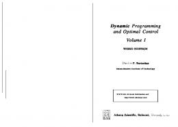 Dynamic Programming and Optimal Control Volume I - Semantic Scholar