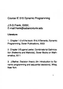 Dynamic programming