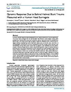 Dynamic Response Due to Behind Helmet Blunt Trauma Measured ...