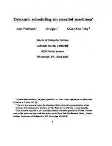 Dynamic scheduling on parallel machines - CiteSeerX