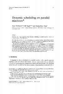 Dynamic scheduling on parallel machines - ScienceDirect