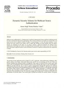 Dynamic Security Scheme for Multicast Source ...