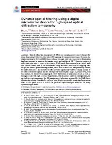 Dynamic spatial filtering using a digital micromirror ... - OSA Publishing