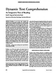 Dynamic Text Comprehension - CiteSeerX