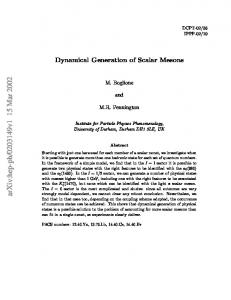 Dynamical Generation of Scalar Mesons