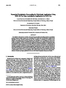 Dynamical Precipitation Downscaling for Hydrologic ... - AMS Journals