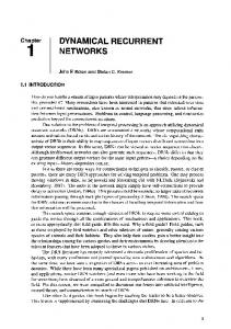 dynamical recurrent networks - Semantic Scholar