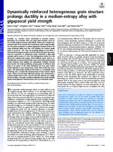 Dynamically reinforced heterogeneous grain structure ... - PNAS