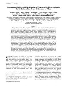 Dynamics and Differential Proliferation of Transposable Elements ...