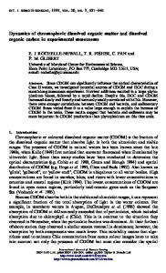 Dynamics of chromophoric dissolved organic matter and dissolved ...