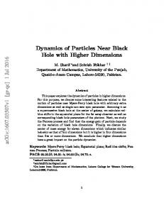 Dynamics of Particles Near Black Hole with Higher Dimensions