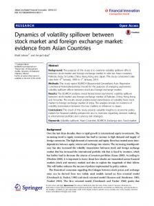 Dynamics of volatility spillover between stock market and ... - Core