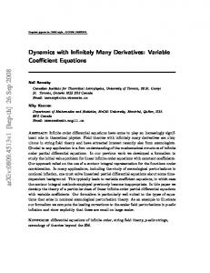 Dynamics with Infinitely Many Derivatives: Variable Coefficient ...