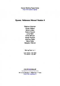 Dynare: Reference Manual Version 4