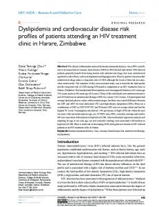 Dyslipidemia and cardiovascular disease risk profiles of ... - CiteSeerX