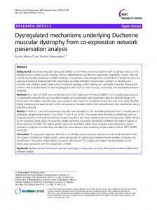 Dysregulated mechanisms underlying Duchenne muscular dystrophy ...