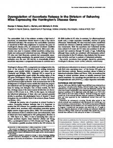 Dysregulation of Ascorbate Release in the Striatum of Behaving Mice ...