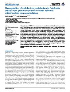 Dysregulation of cellular iron metabolism in ... - BioMedSearch