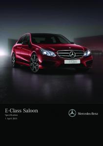 E-Class Sedan Specifications