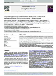 Early auditory processing evoked potentials (N100)