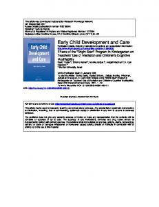 Early Child Development and Care