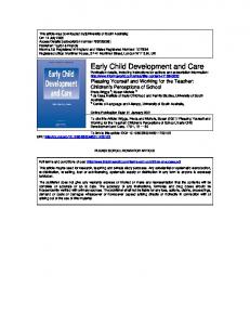 Early Child Development and Care