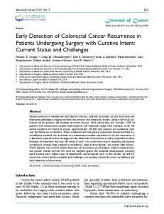 Early Detection of Colorectal Cancer Recurrence ... - Journal of Cancer