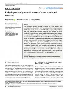 Early diagnosis of pancreatic cancer: Current ... - Wiley Online Library