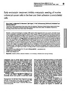 Early endostatin treatment inhibits metastatic seeding ... - BioMedSearch