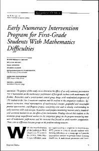 Early Numeracy Intervention Program for First-Grade Students With ...