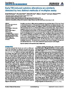 Early TBI-induced cytokine alterations are similarly ... - ScienceOpen