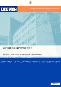 Earnings management and debt