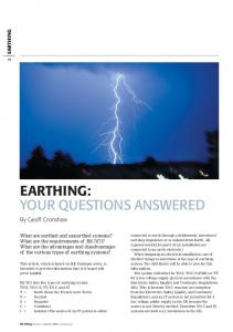 EARTHING: YOUR QUESTIONS ANSWERED