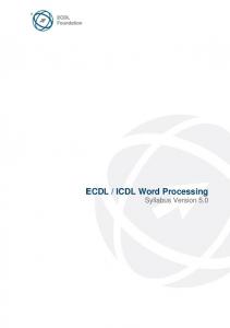 ECDL / ICDL Word Processing