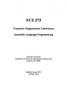 ECE 273 Assembly Language Lab Manual - Clemson University