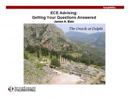 ECE Advising: Getting Your Questions Answered The Oracle at Delphi