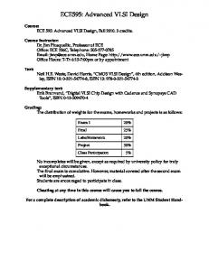 ECE595: Advanced VLSI Design