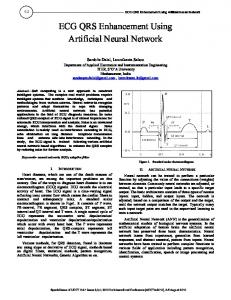 ECG QRS Enhancement Using Artificial Neural Network