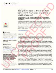 Eco-epidemiological analysis of rickettsial seropositivity in rural ... - Plos