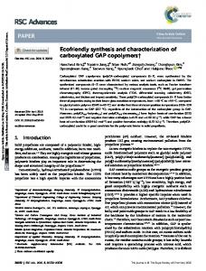 Ecofriendly synthesis and characterization of