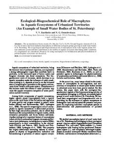 Ecological-biogeochemical role of macrophytes in aquatic ecosystems ...