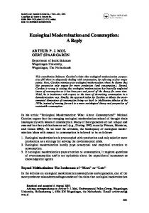 Ecological Modernization and Consumption - Taylor & Francis Online