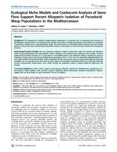 Ecological Niche Models and Coalescent Analysis of Gene Flow ... - Plos