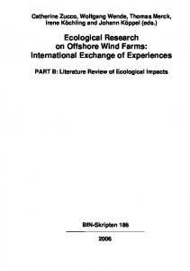 Ecological Research on Offshore Wind Farms